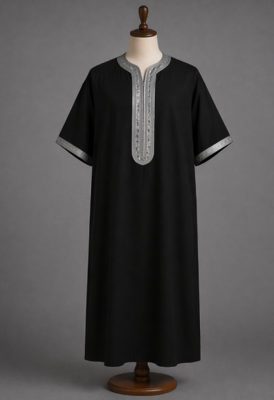 qamis noir marocain