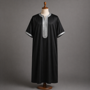 qamis noir marocain
