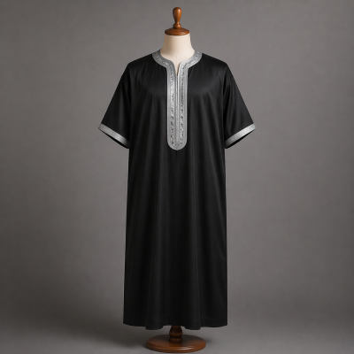 qamis noir marocain